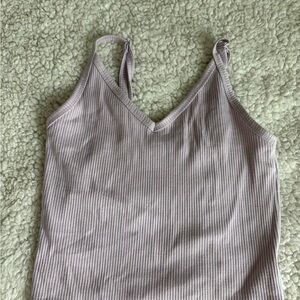 American Eagle Outfitters Ribbed V-Neck Camisole in Mauve